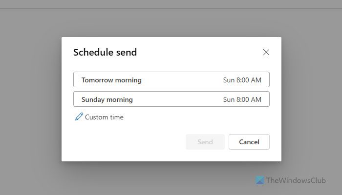 How to schedule an email in Outlook.com using Schedule send button