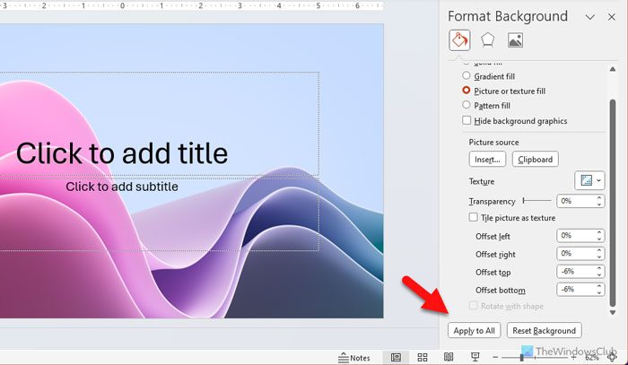 How to add an image as a background in Microsoft PowerPoint