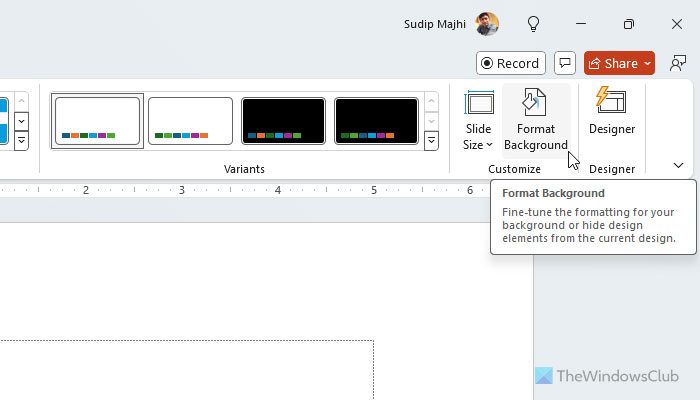 How to add an image as a background in Microsoft PowerPoint
