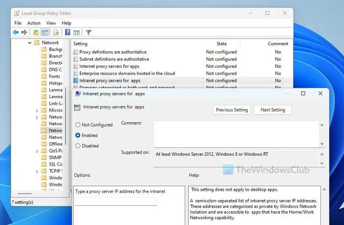 How to set up Proxy for Microsoft Store apps in Windows 11/10