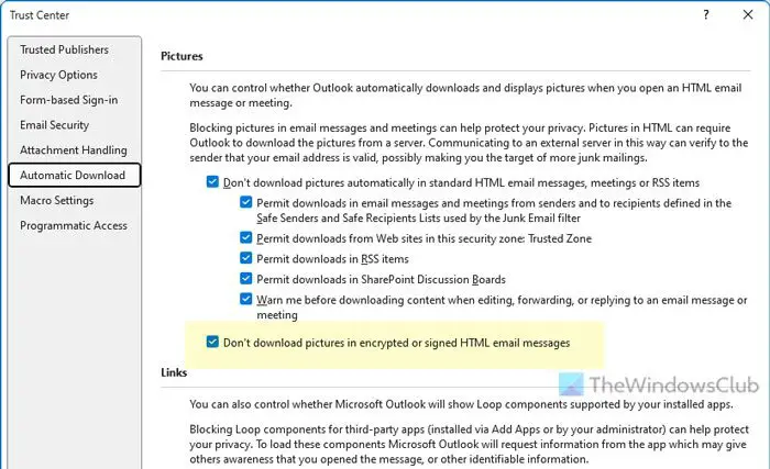 The linked image cannot be displayed in Outlook Mail