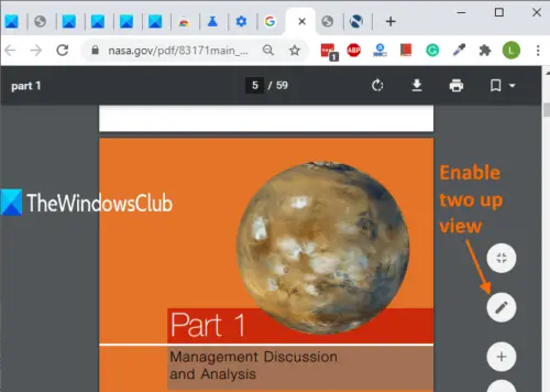 Enable Two-page View Mode For PDF In Google Chrome PDF Viewer