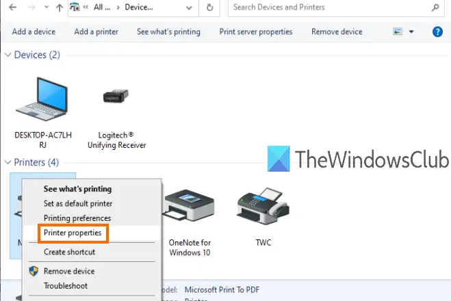 rename a printer in windows 10