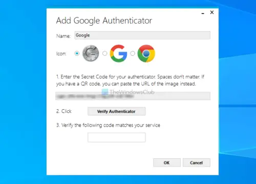 google authenticator windows 10