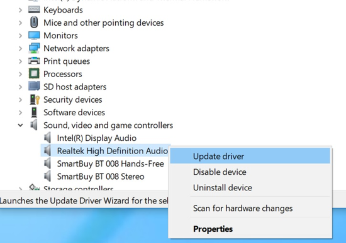 High Definition Audio Device Has A Driver Problem In Windows 10