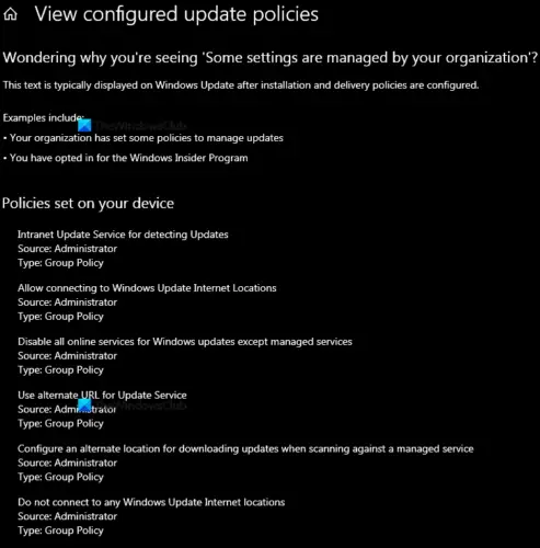 windows update managed by your system administrator