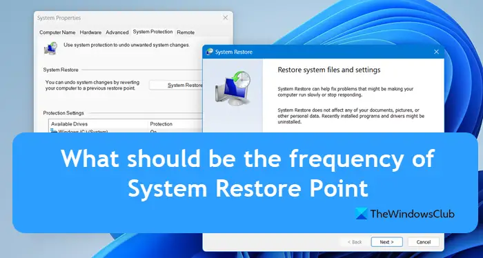 frequency of System Restore Points 