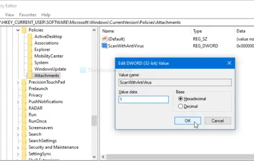 Stop Windows from notifying antivirus, when opening attachments