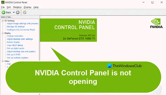 NVIDIA Control Panel not opening