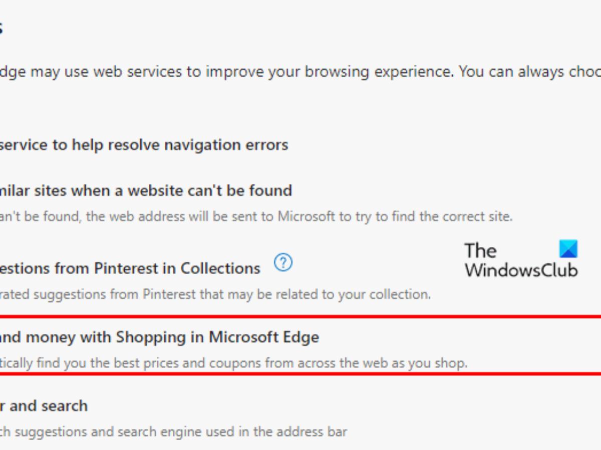 Microsoft edge shopping app