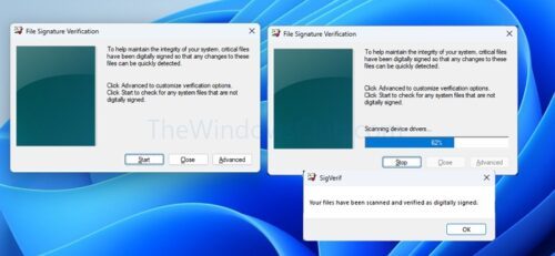 Identify Unsigned Drivers using sigverif utility in Windows 11/10