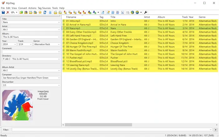 Free tag editor to edit metadata of Audio files