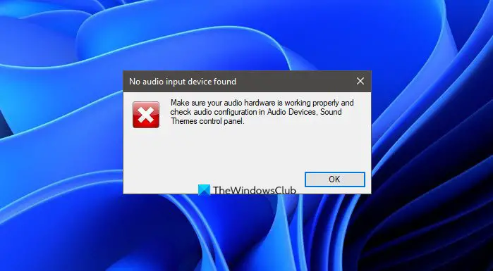 No audio input device found