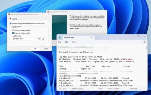 Identify Unsigned Drivers using sigverif utility in Windows 11/10