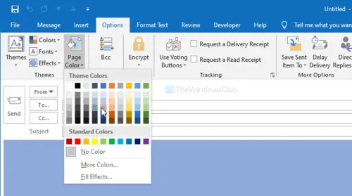 How To Add Or Change The Background Color And Image In Outlook Email