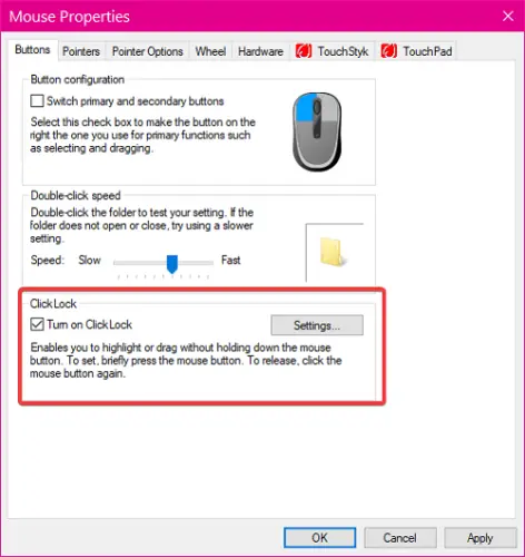 windows 10 mouse settings keep resetting no restart