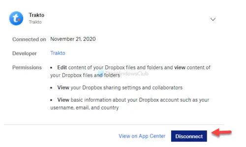 install dropbox application