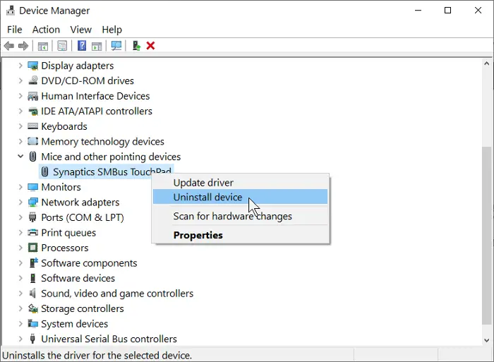 synaptic hid touchpad driver windows 10