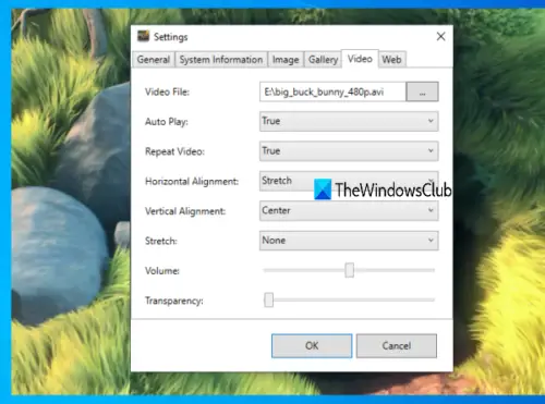 Free software to set video as desktop background in Windows PC