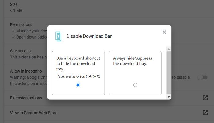 How to disable the Downloads Bar in Chrome on Windows 10