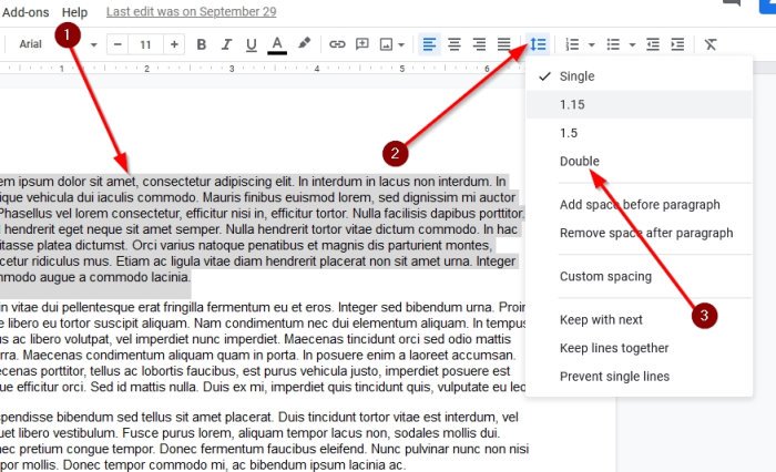 How To Double Space Your Text In Google Docs