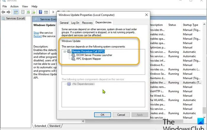 Set critical Windows Update components to automatic