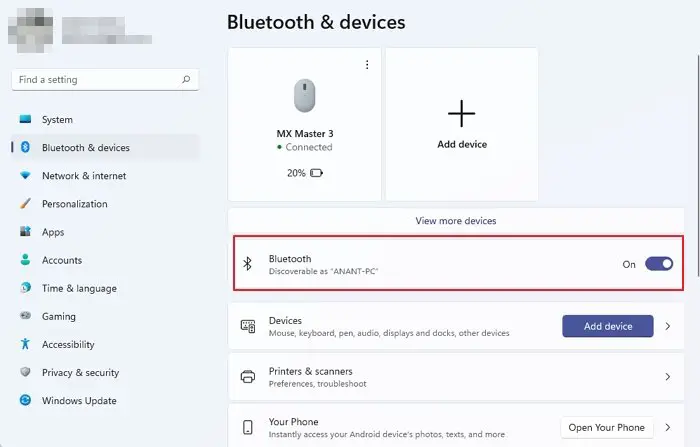 Turn On Bluetooth Windows