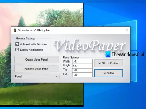 Free software to set video as desktop background in Windows PC
