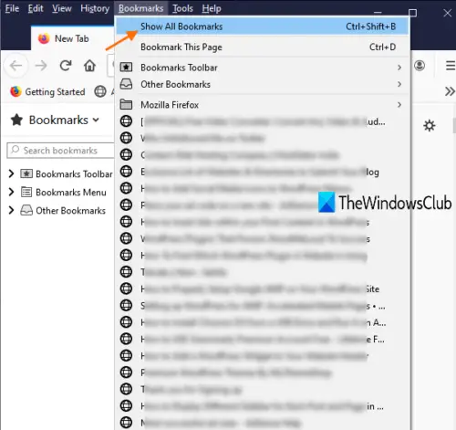 How To Export Or Backup Bookmarks From Firefox Browser