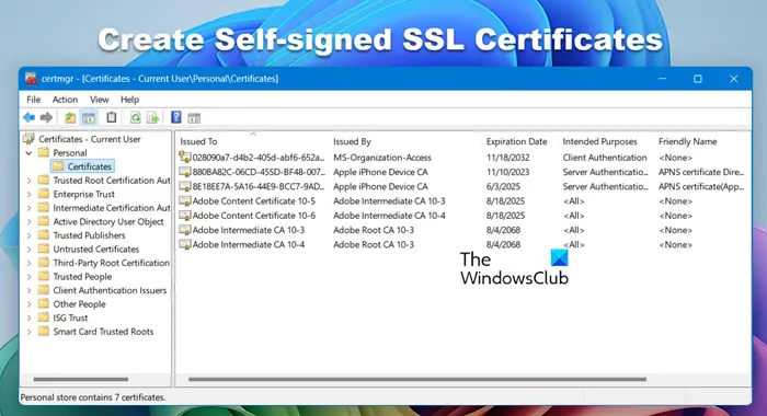 create Self-signed SSL Certificates