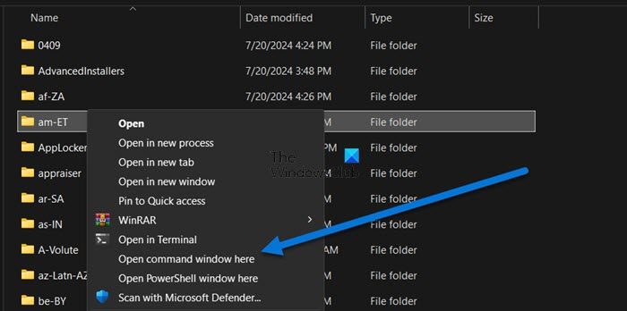 Restore Open command window here item to Folder Context Menu