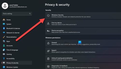 How to open Windows Security in Windows 11/10