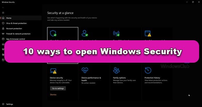 10 ways to open Windows Security