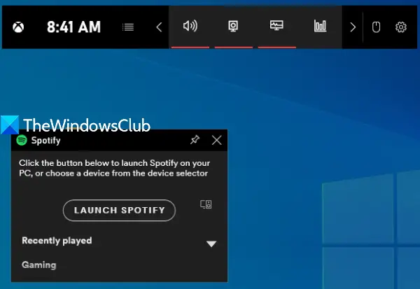 spotify widget windows