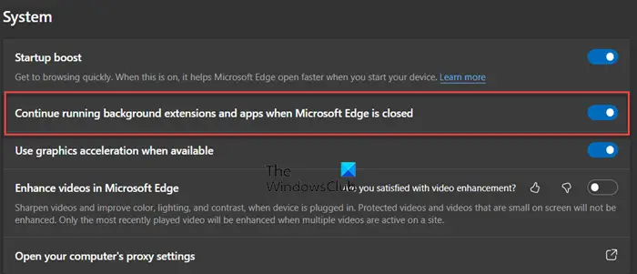 Prevent Microsoft Edge from running in the background in Windows 11/10