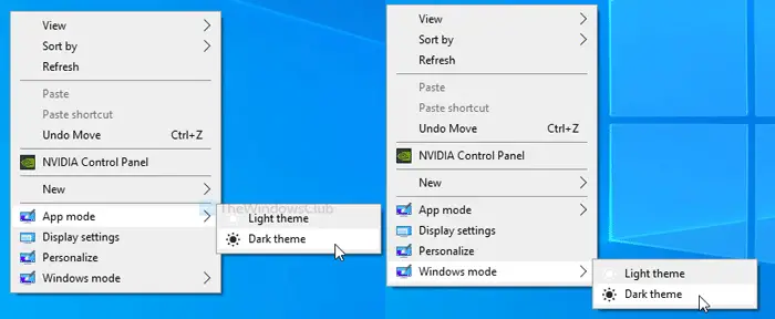 Comment Basculer En Mode Clair Ou Sombre Dans Windows 10 À Partir Du Menu Contextuel