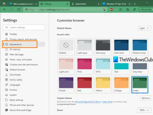 How To Enable And Use Accent Color In Microsoft Edge 1689