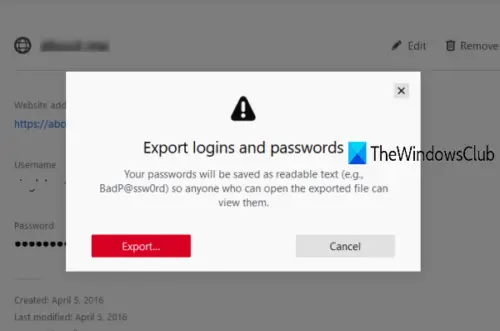 How to Export Passwords from Firefox browser