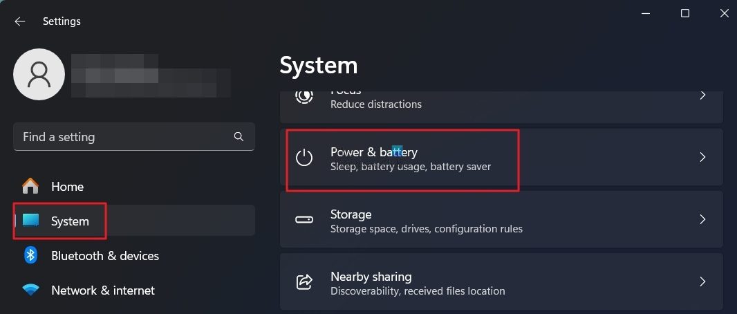 Choose Power & Battery From Settings
