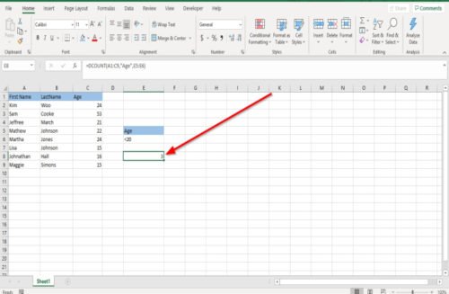 How to use DCOUNT and DCOUNTA Function in Excel