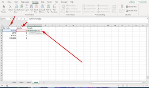 How to use EDATE and EOMONTH Functions in Excel