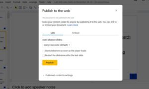 How to make Google Slides loop without publishing