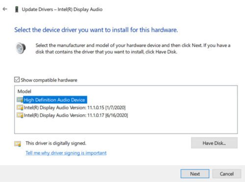 high definition audio device driver windows 11
