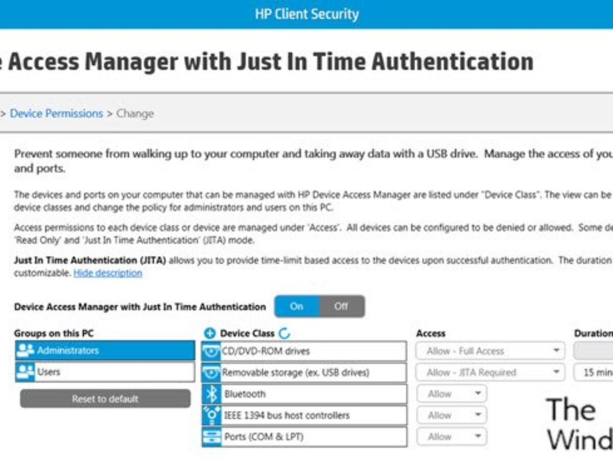 Just In Time Authentication Required For Removable Storage