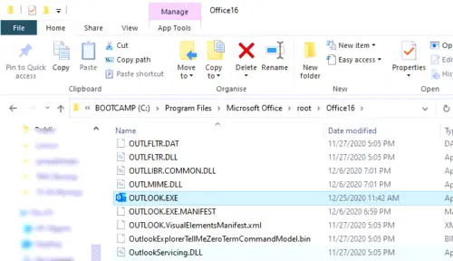 windows cannot find outlook exe