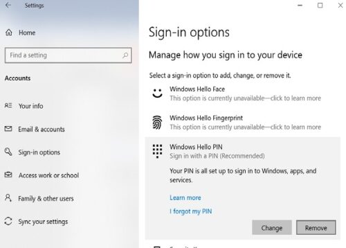 How to remove PIN in Windows 11/10