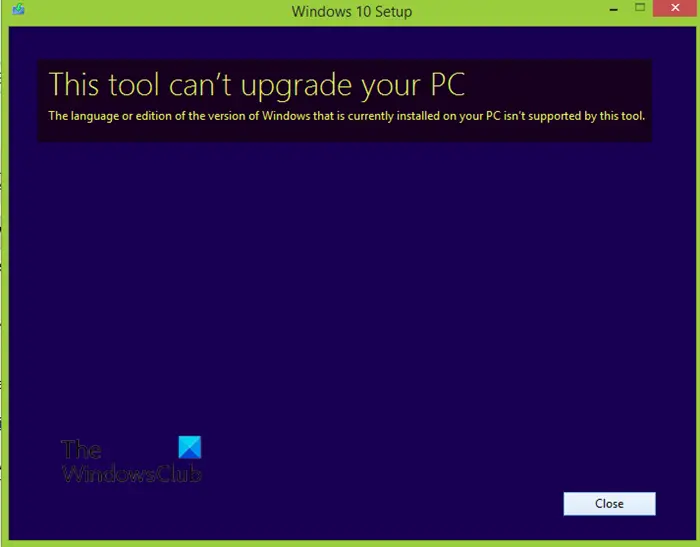 This tool can't upgrade your PC