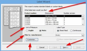 label wizard in access
