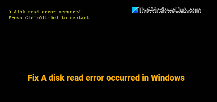 A disk read error occurred