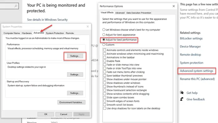 Advanced Performance Settings